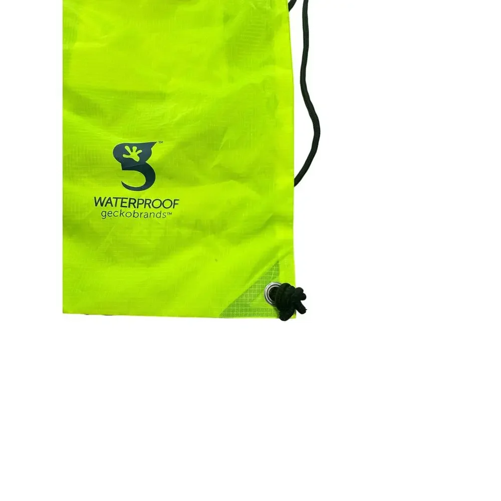 geckobrands Waterproof Drawstring Backpack 10L Neon Green Cinch Dry Bag